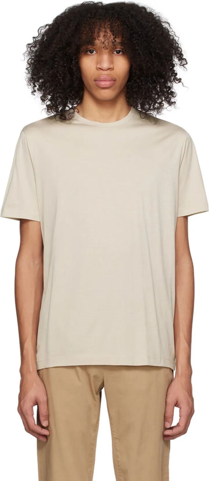 Sunspel Beige Classic T-Shirt