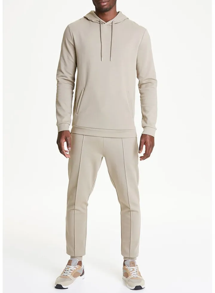 T&W Beige Jersey Hoodie