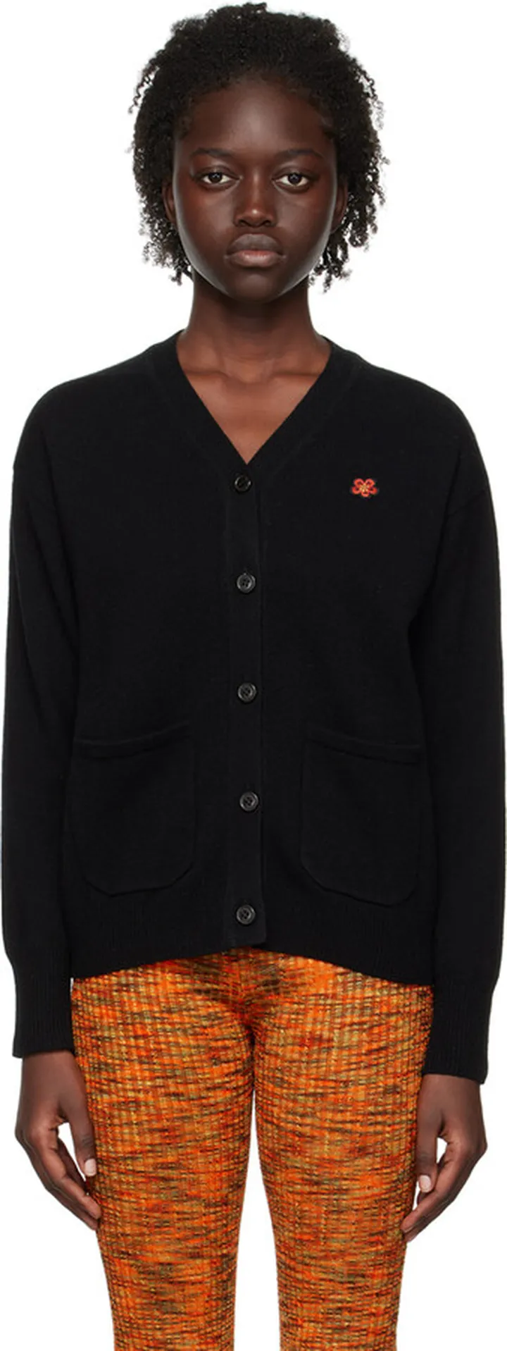 Kenzo Black Kenzo Paris Embroidered Cardigan
