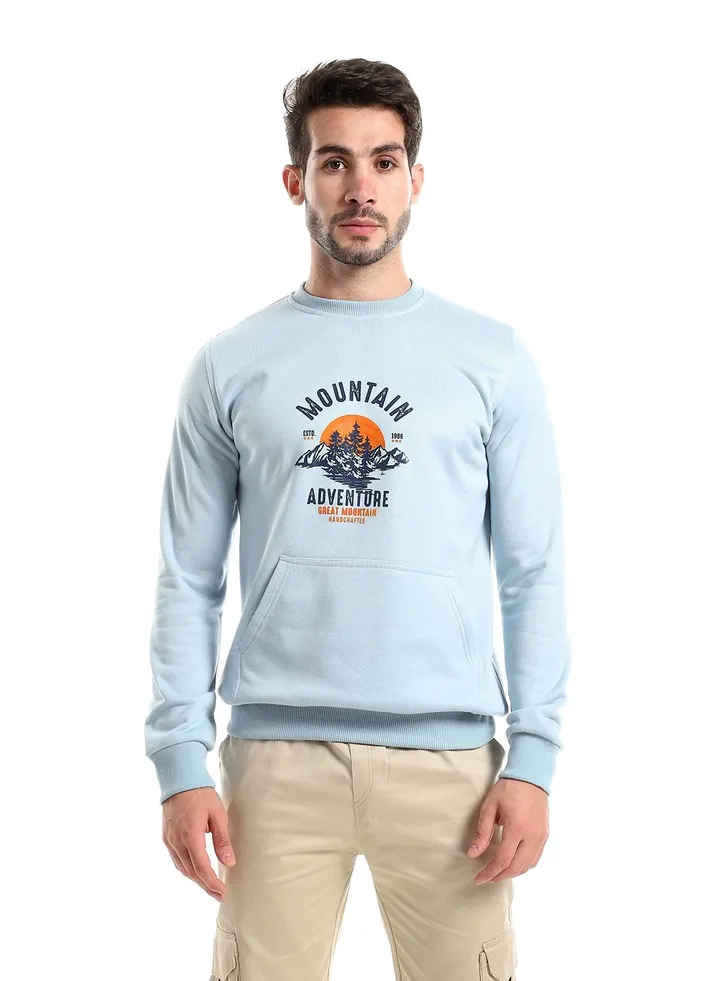 Round Melton Shirt Printed Mountain