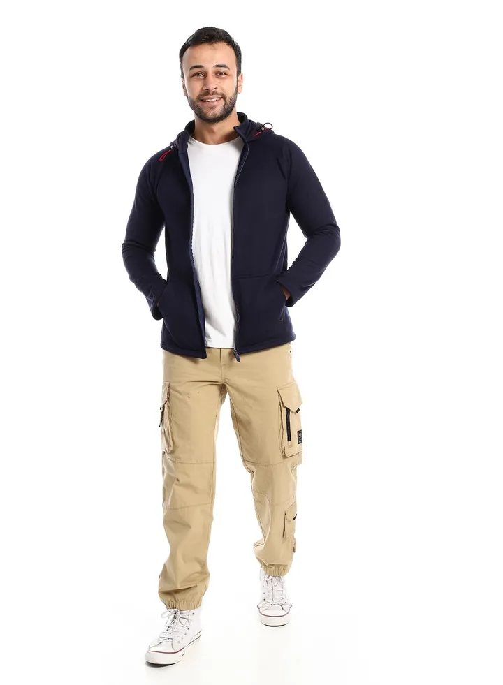 Mens Plain Hoodie With Front Pockets and through zipper