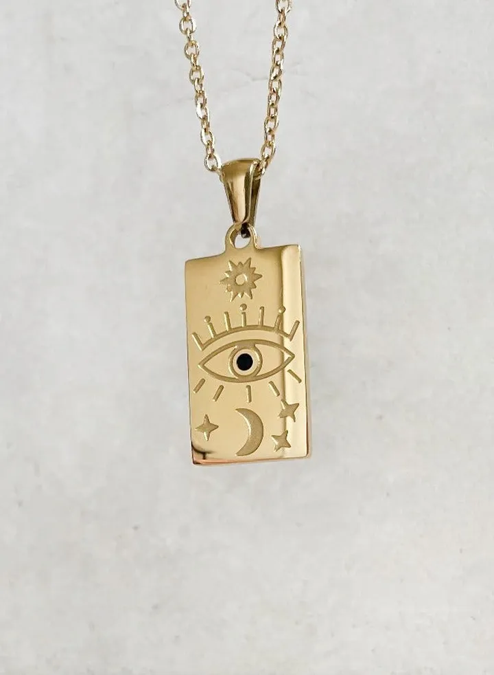 Eye of the Universe Gold Plated Necklace
