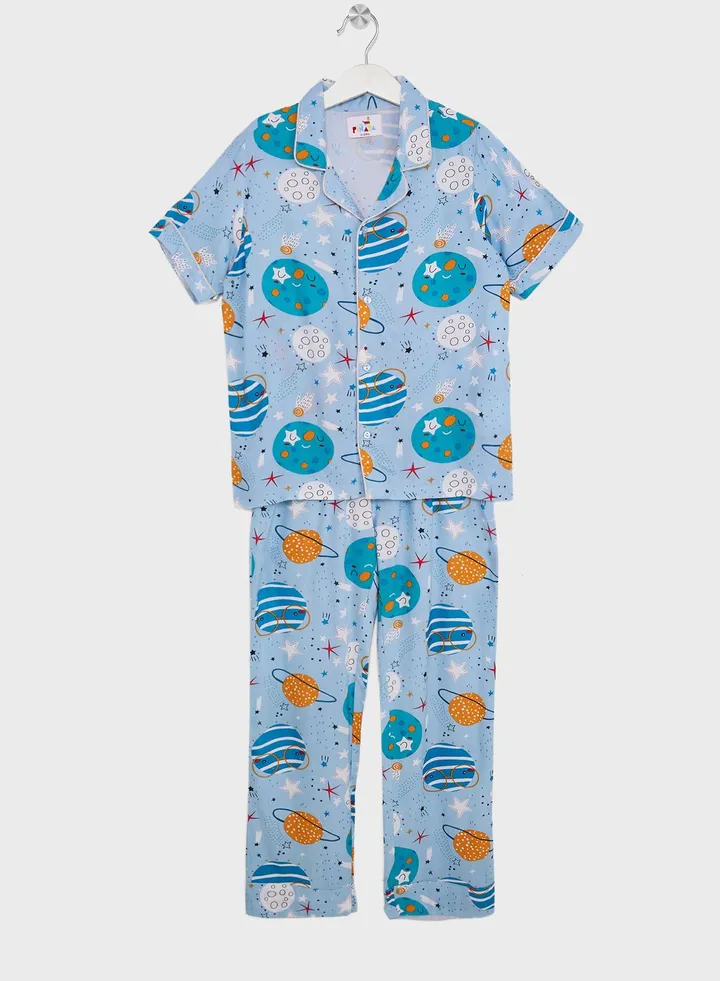 Girls Printed Long Sleeve Pajama Sets