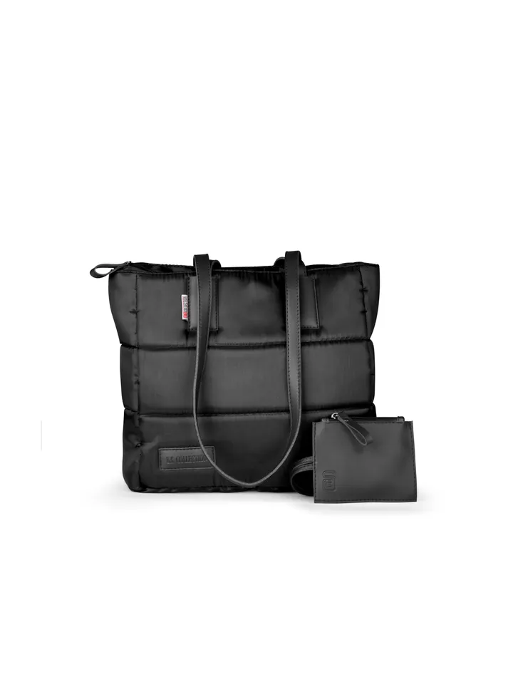 Soft Canvas B.S bag tote bag and shoulder bag for girls - black
