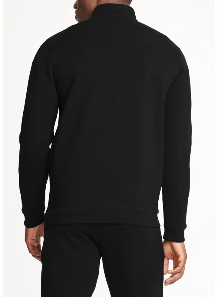 T&W Black Zip Neck Sweatshirt