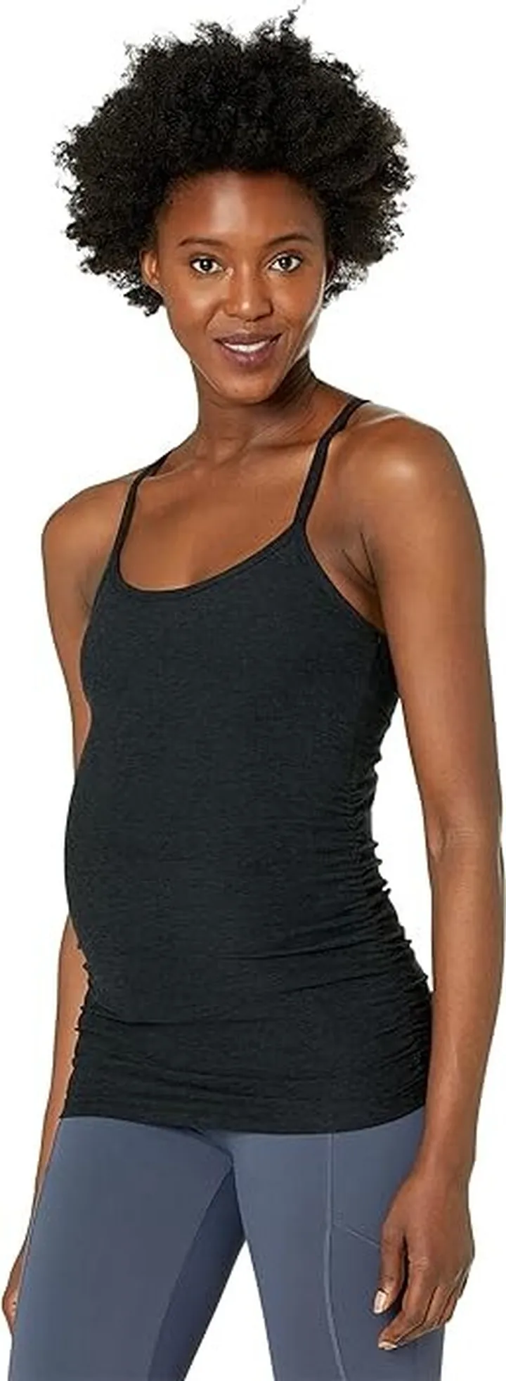 Beyond Yoga Maternity Spacedye Slim Racerback Tank (Darkest Night) Women's Clothing