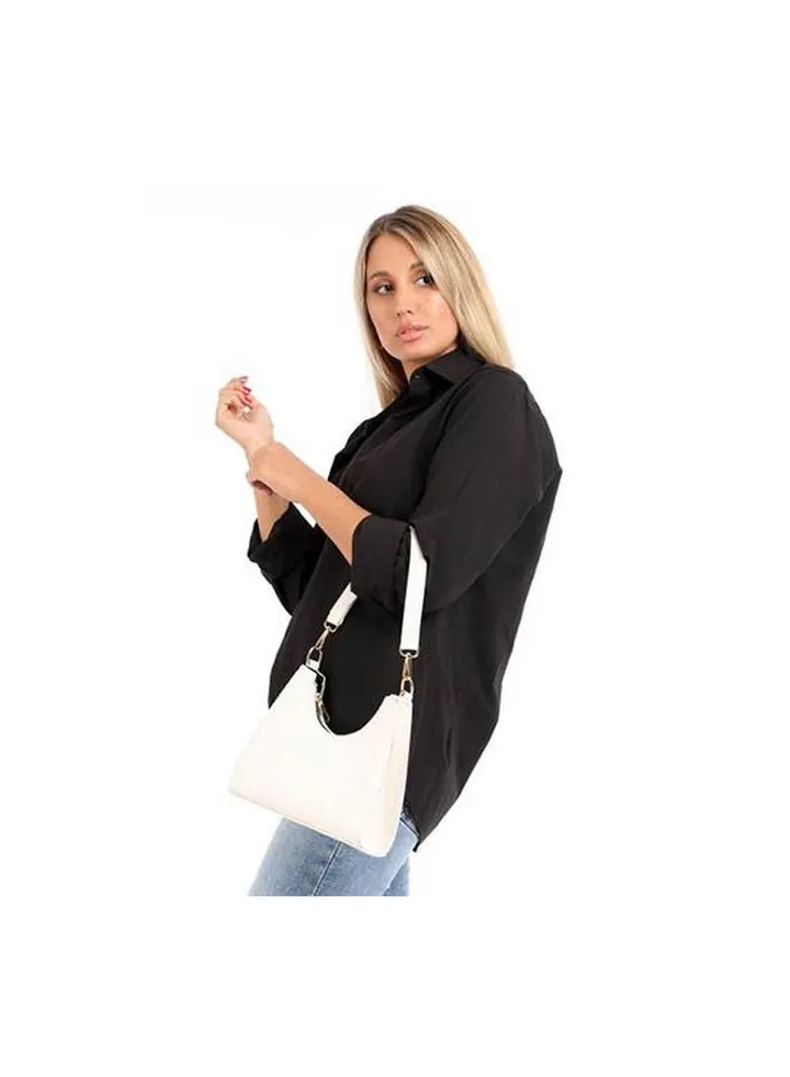 Fashionable Leather Shoulder Bag White