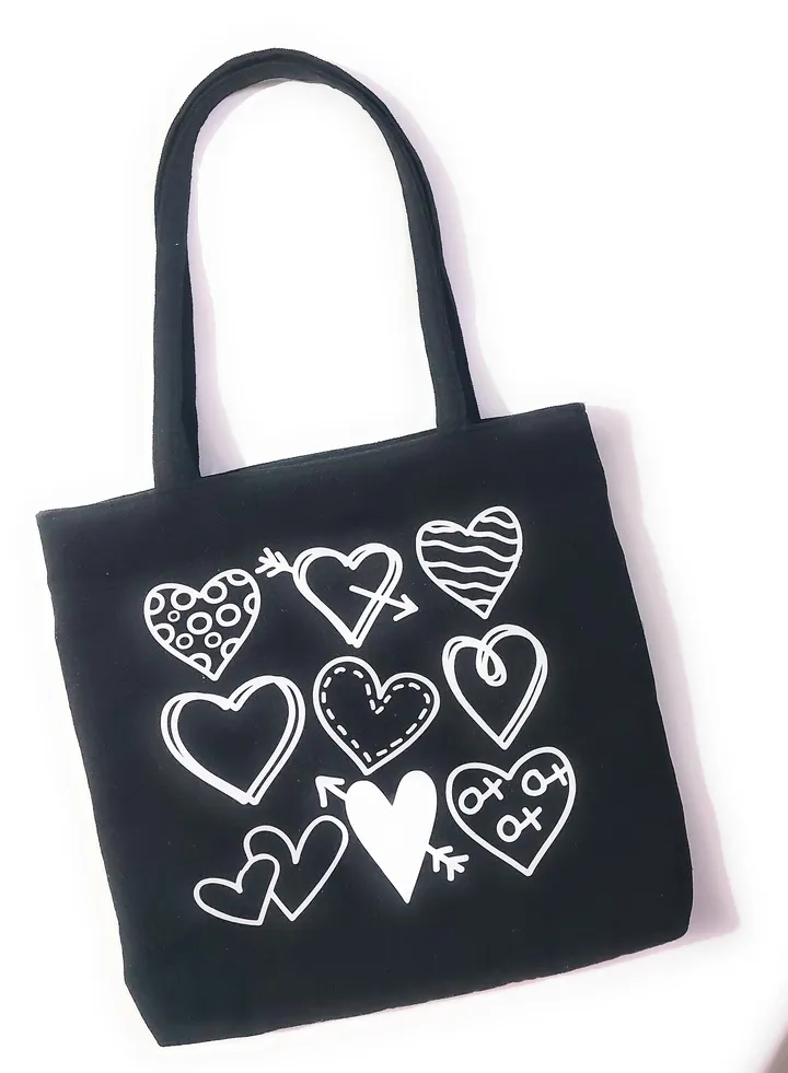 Black fabric shoulder bag