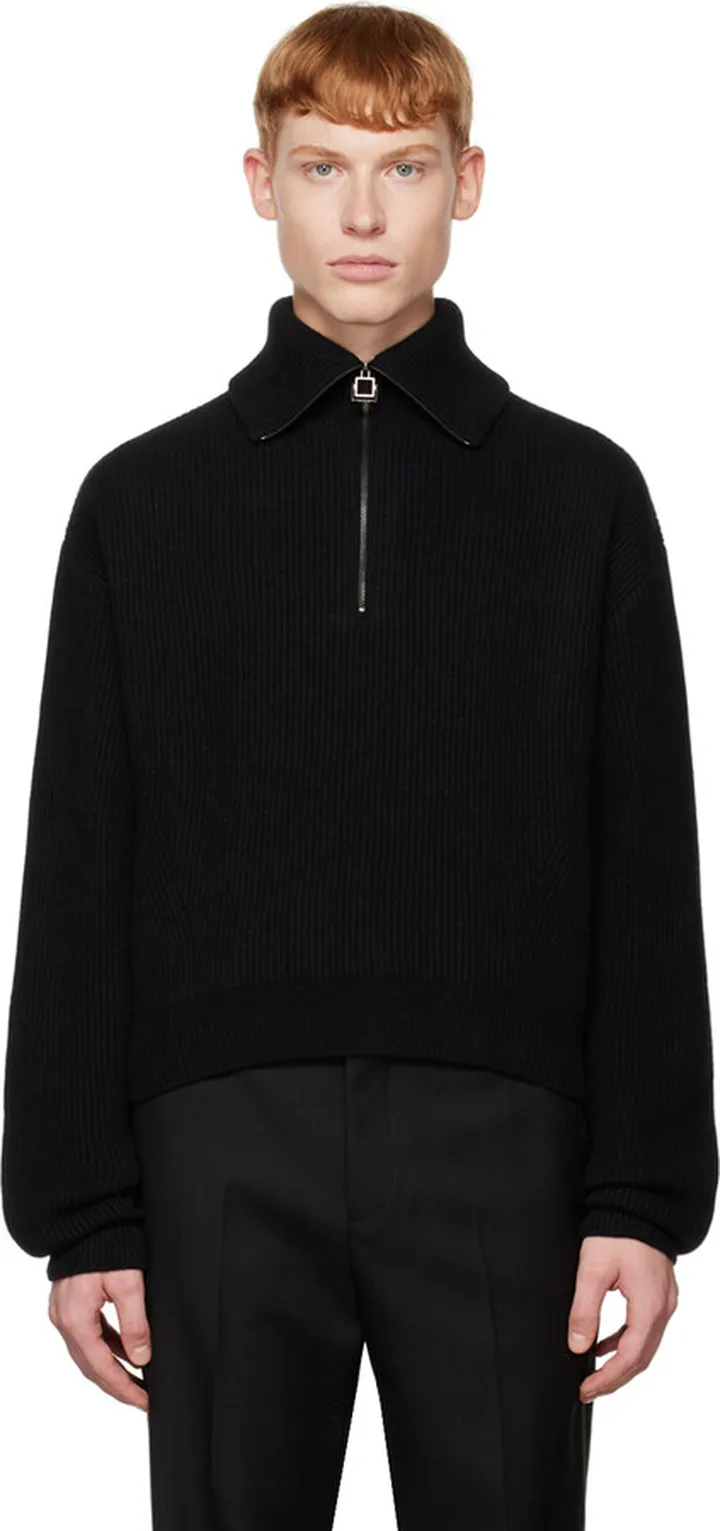 Wooyoungmi Black Half-Zip Sweater
