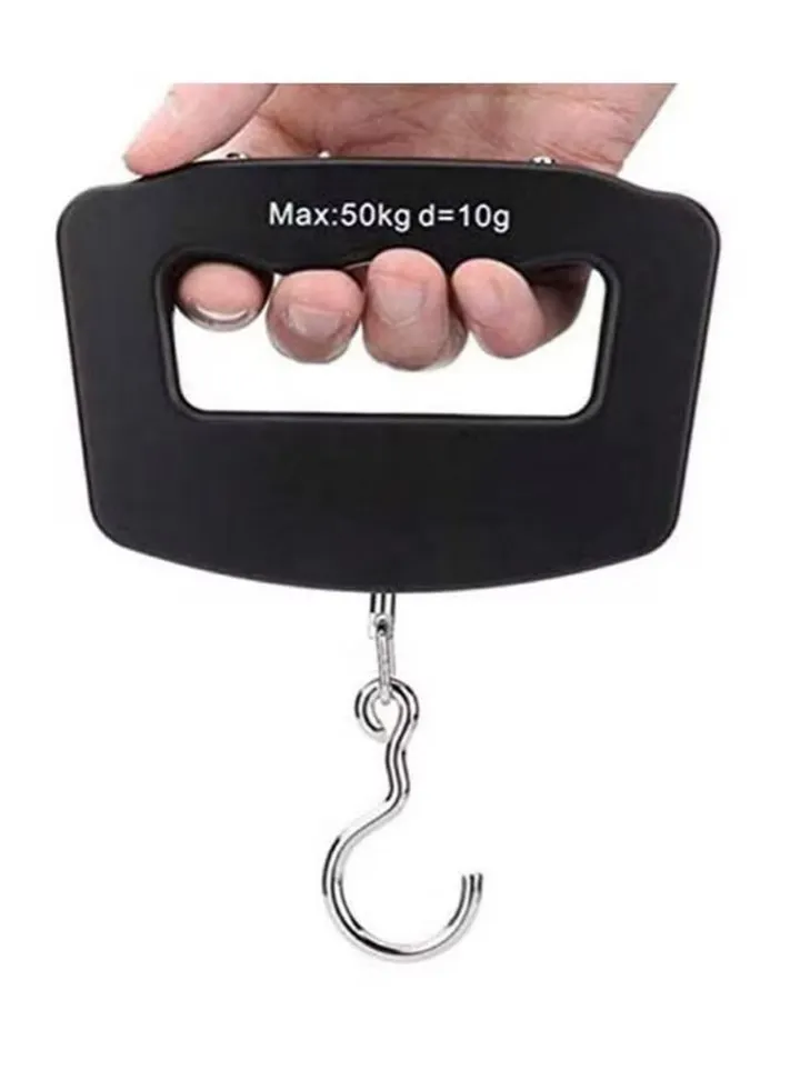 Digital Hanging Luggage Weight Scale Black 50 Kg