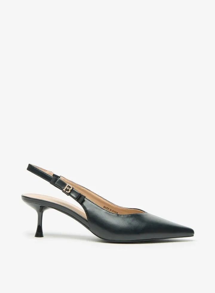 Women Solid Slip-On Shoes with Kitten Heels