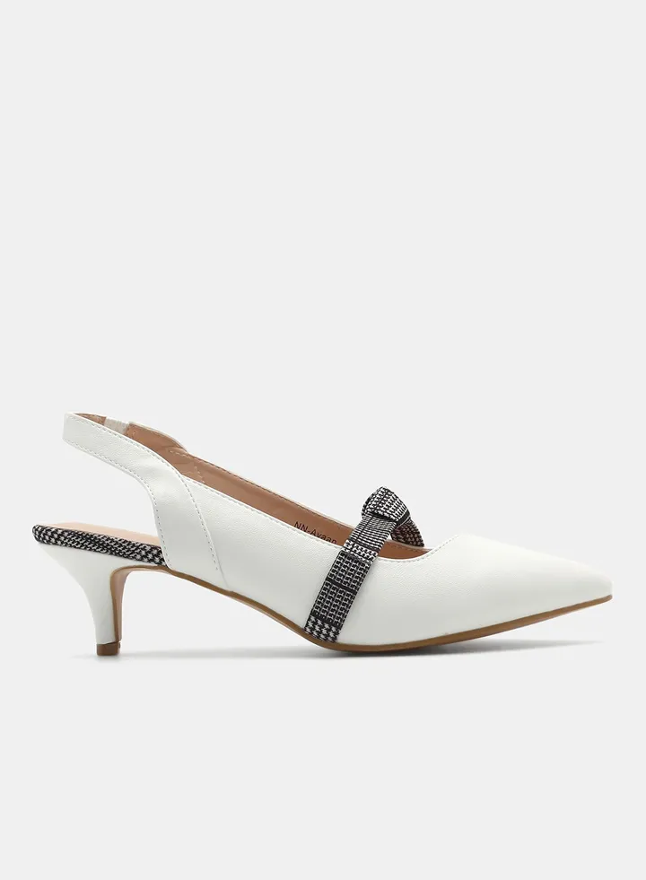 Casual Heeled Sandals White
