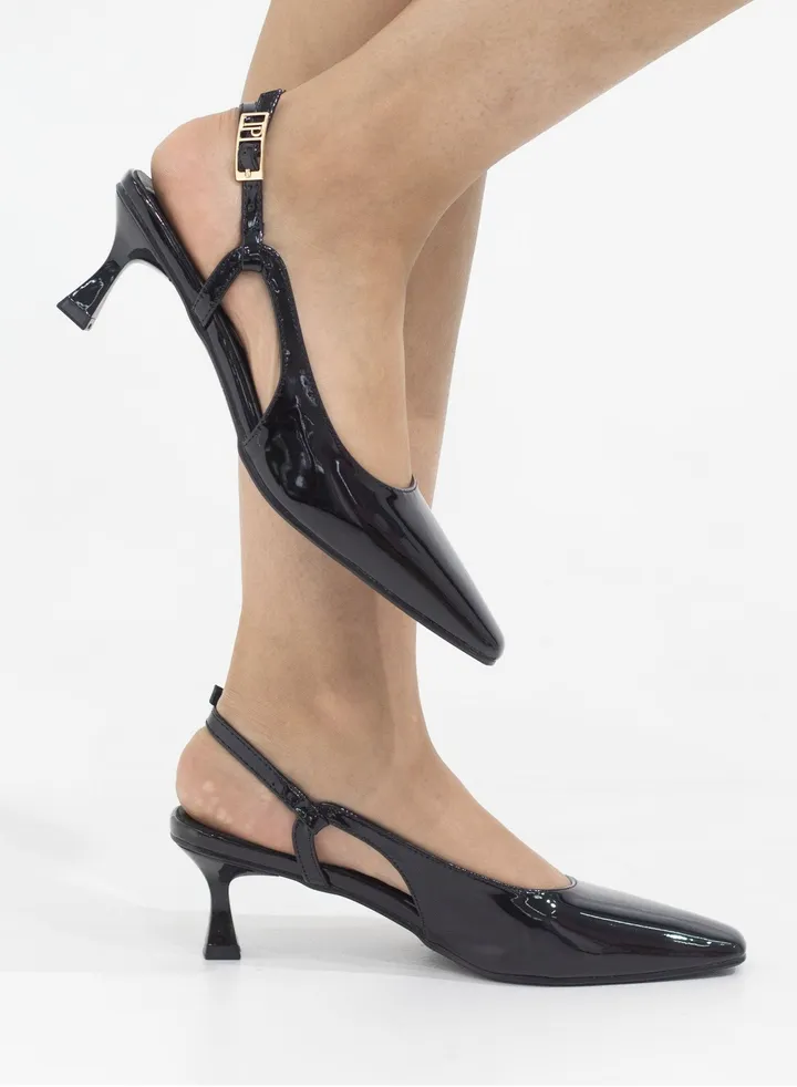 Gabbi open waist pat sling back black