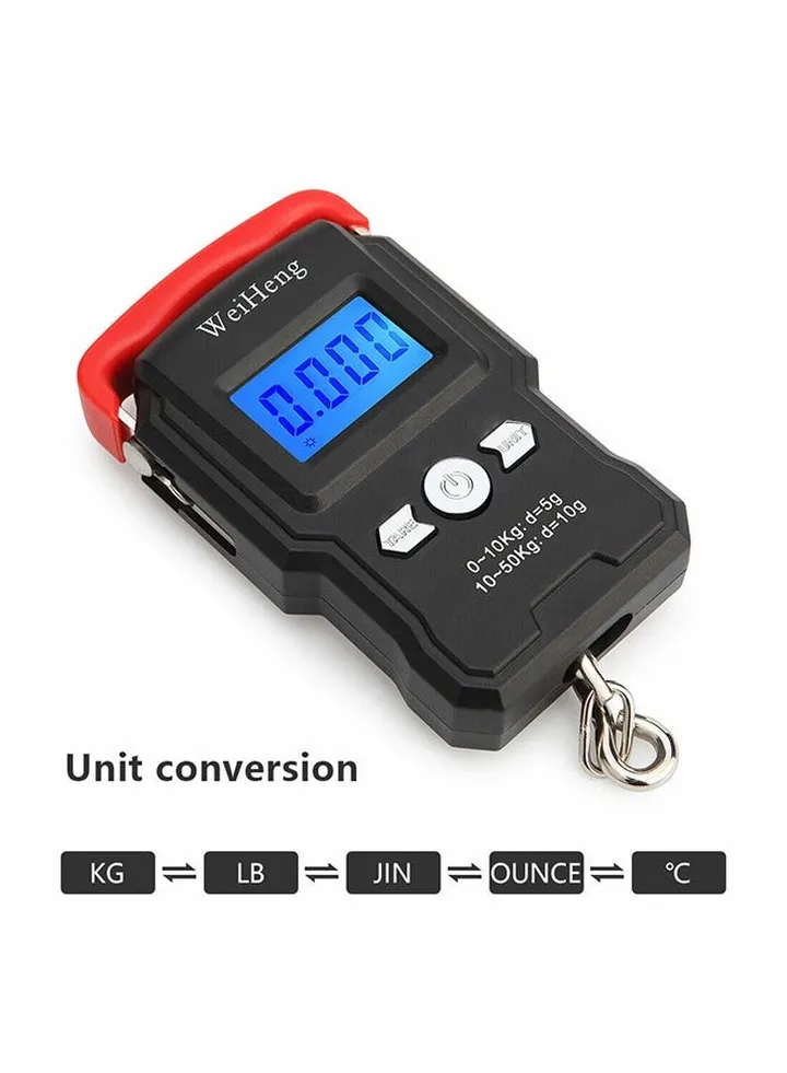 Mini Electronic Weighing Scale - 50kg/5g with Backlight LCD and Hanging Hook for Travel Luggage
