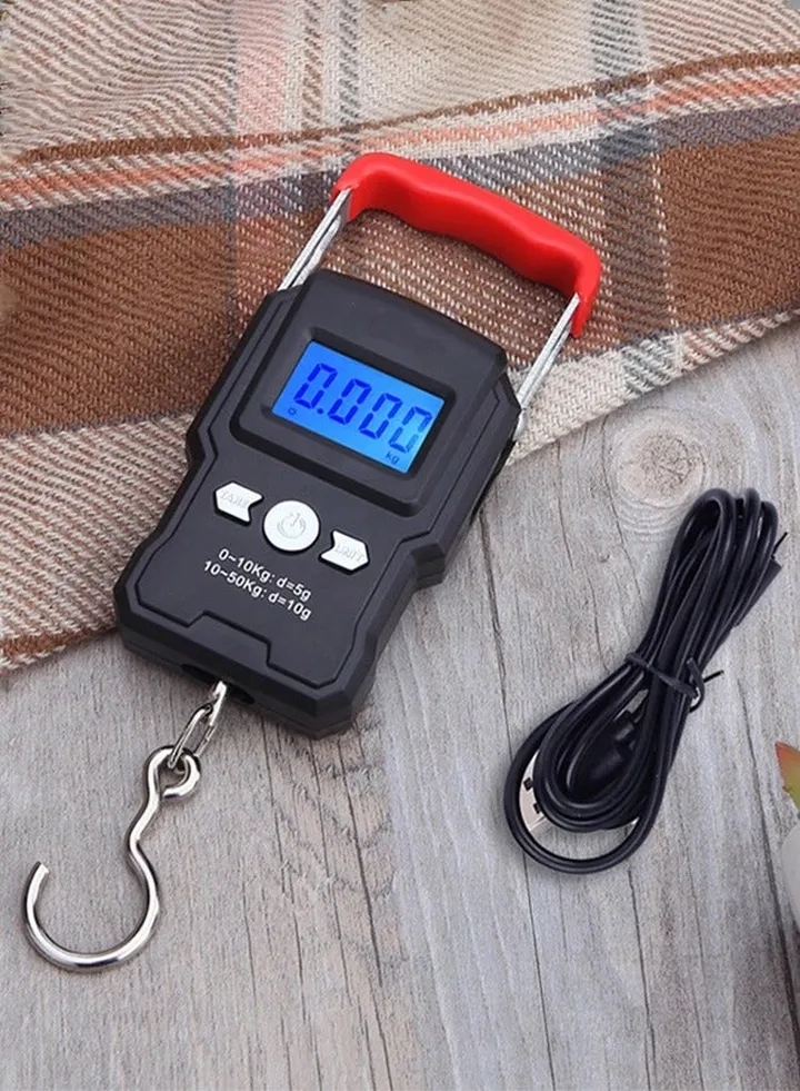 50kg/5g Mini Electronic Weighing Scale With Backlight LCD Digital Portable Hanging Hook Scale Travel Luggage Scales