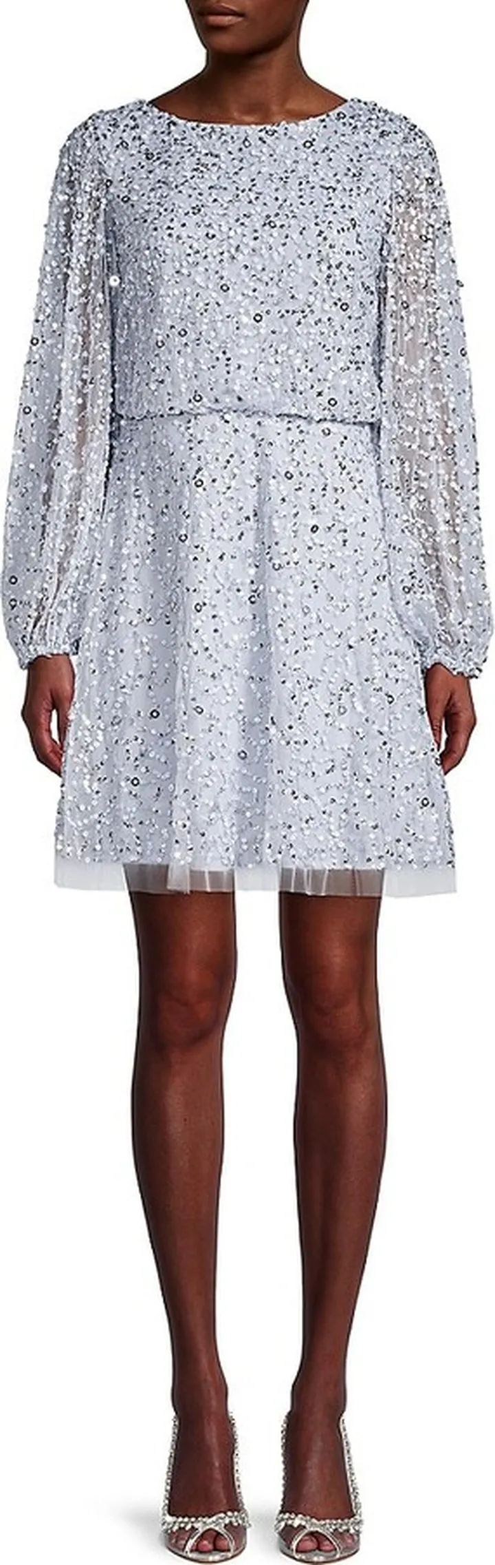 Sequin Blouson Dress