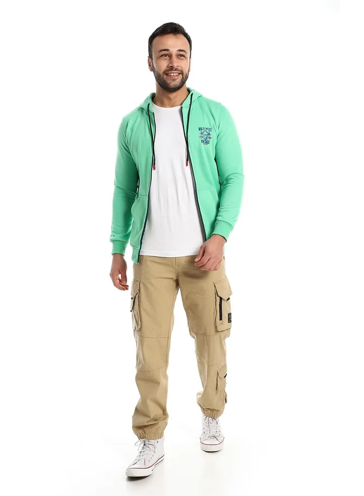 Mens Printedox Hoodie With Front Pockets and through zipper