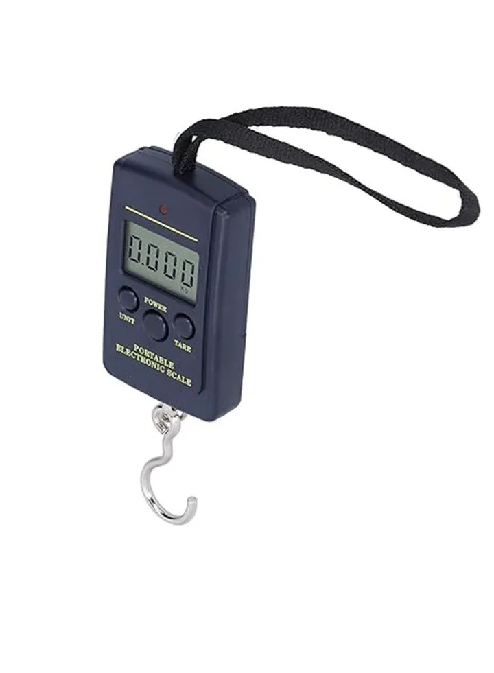 Portable Digital Scale Electronic Luggage & Hanging Weight Scale Multifunctional Hanging Hook Scale for Travel 110lb/50kg Capacity LCD Display Tare Function Battery Included Mini hook scale Blue