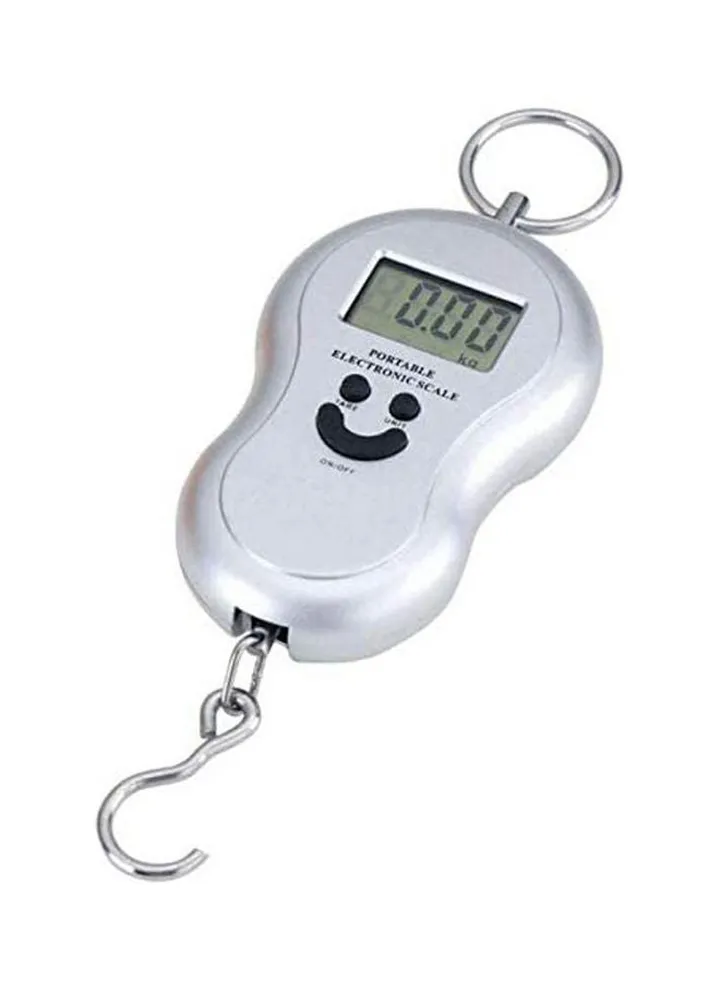 Portable Digital Scale Hanging Luggage Fishing Weight Silver