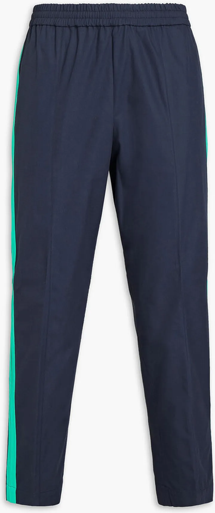 Tapered striped cotton-twill track pants