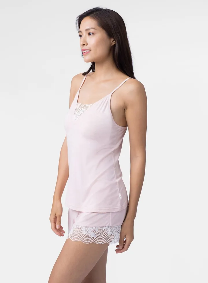 Strappy Lace Detail Cami Top