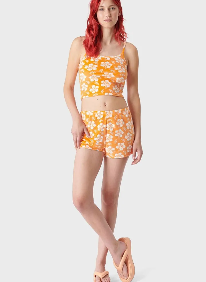 Printed Strappy Crop Top
