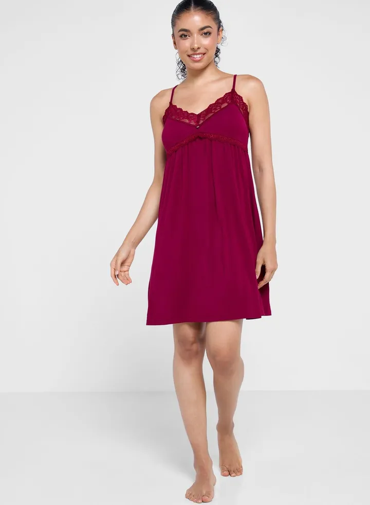 Strappy Lace Detail Nightdress