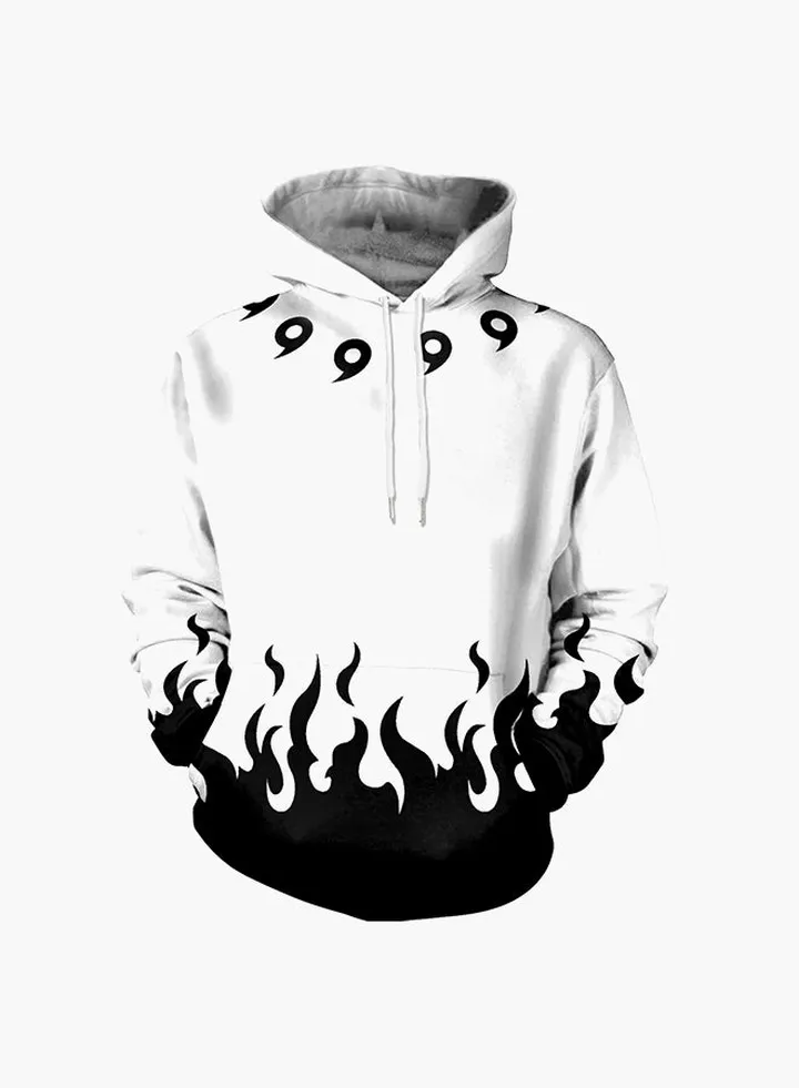 3D Printing Long Sleeve Hoodie Black/White