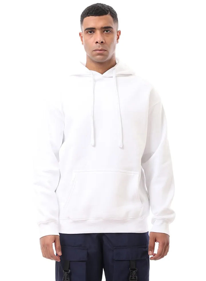 Solid Regular Fit White Coziness Hoodie