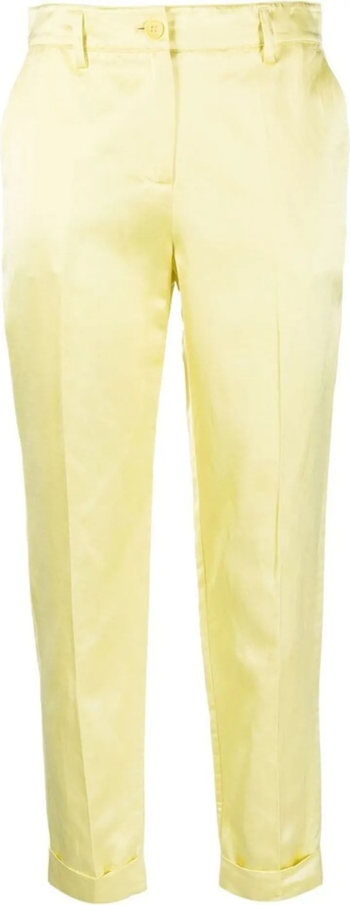 Satin Cropped Straight-Leg Trousers