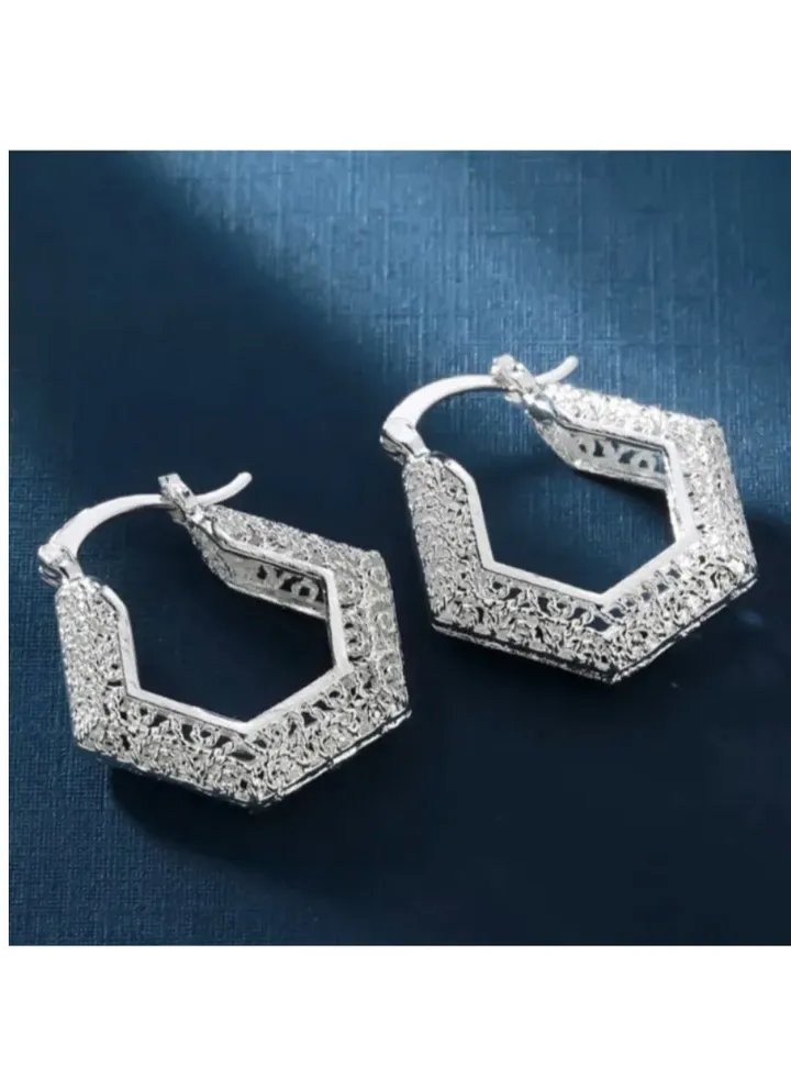 18K White Gold Plated Earrings
