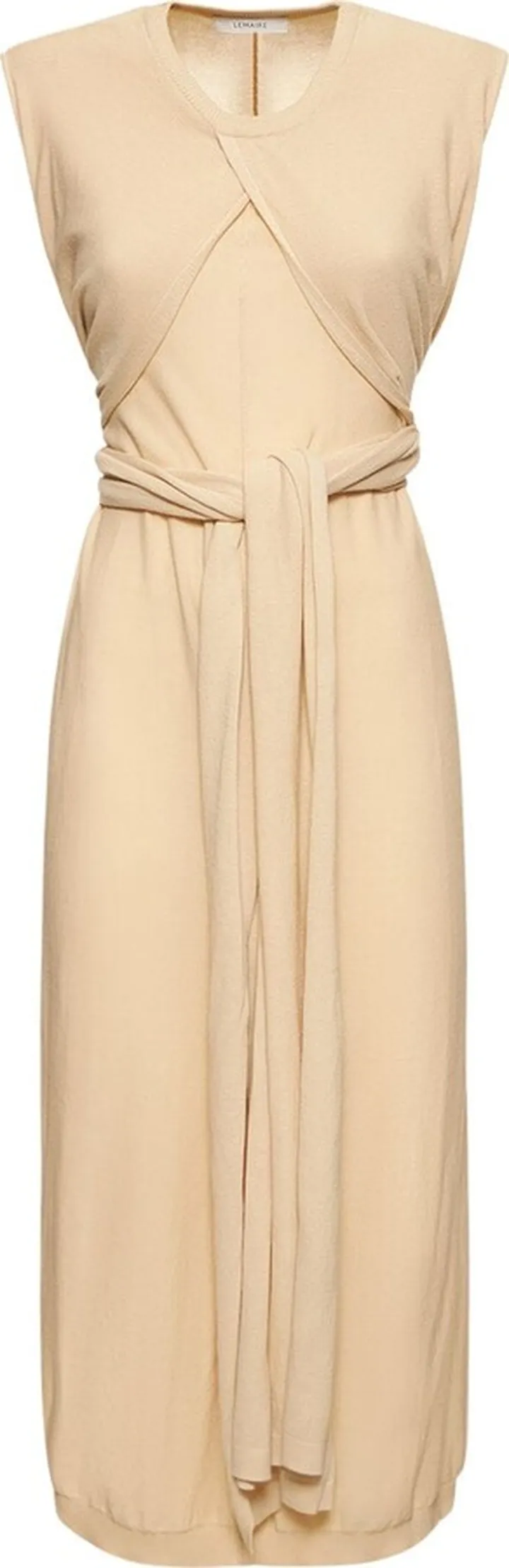 Sleeveless knotted cotton midi dress