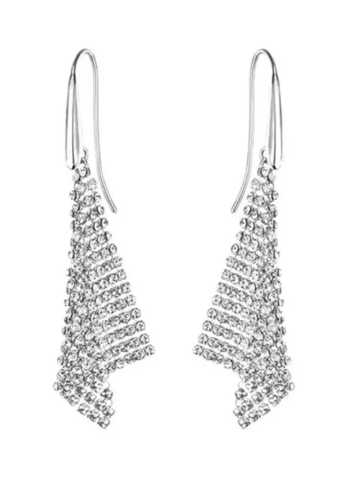 Generic Swarovski Triangle Stone Studded Dangle Earrings