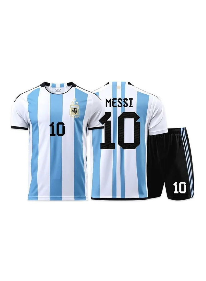 M MIAOYAN 2022 World Cup Argentina team jersey No. 10 Messi adult men's and women's football suit suit fan uniform