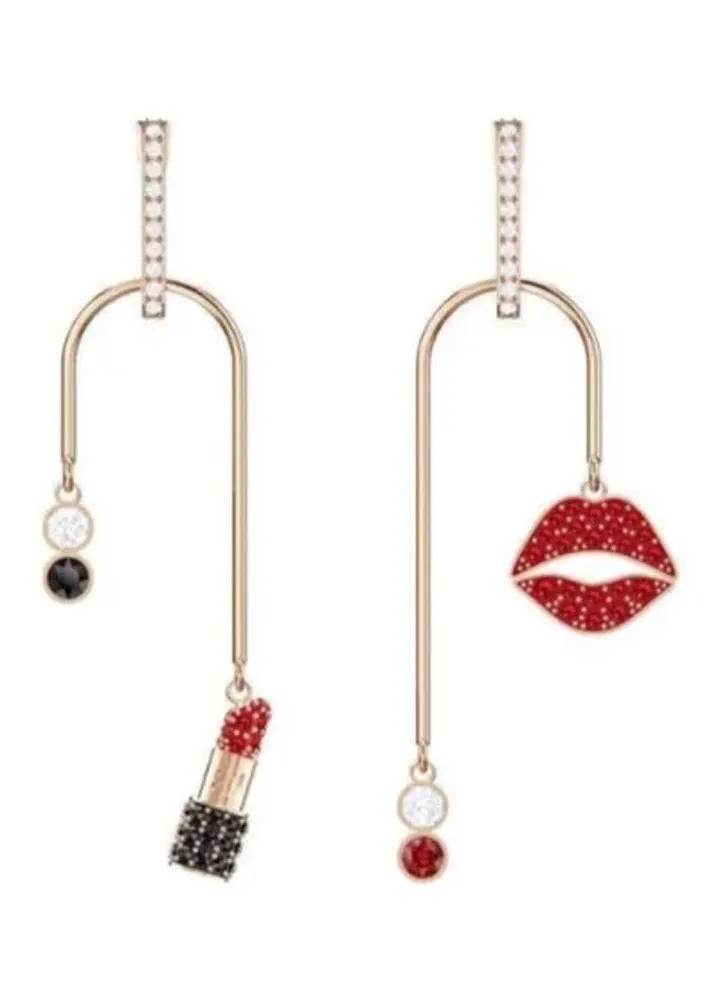 Generic Swarovski Glamour Fashion Lipstick Earrings