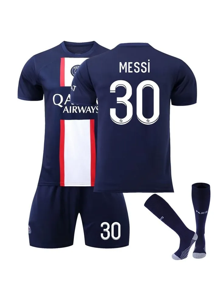 3-piece Messi jersey, No. 30 home and away men's and women's football shirt