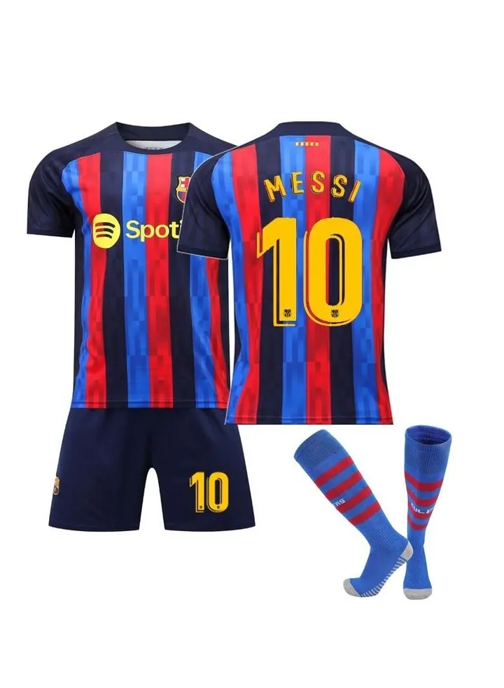 Barcelona away jersey, No. 10 Messi adult kids soccer kit + socks