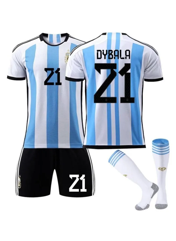 3-Piece World Cup Argentina 21 Messi Jersey Home And Away National Team Football Jersey