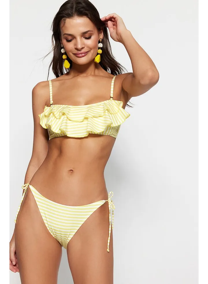 Striped Tie-Up High Leg Bikini Bottom TBESS23BA00127
