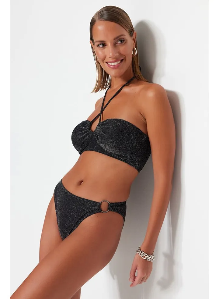 Glitter Bikini Bottom with Black Accessories TBESS23BA00272