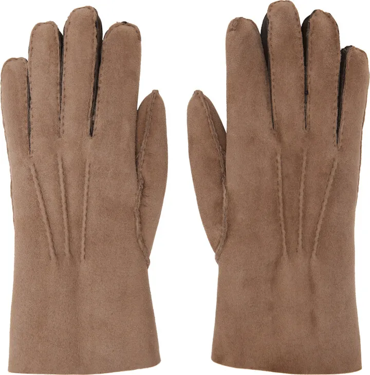 Paul Smith Brown Shearling Gloves