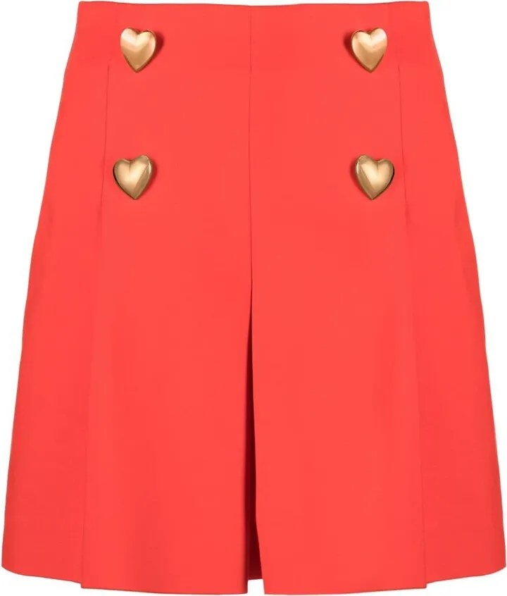Heart-Shaped Button Detail Shorts