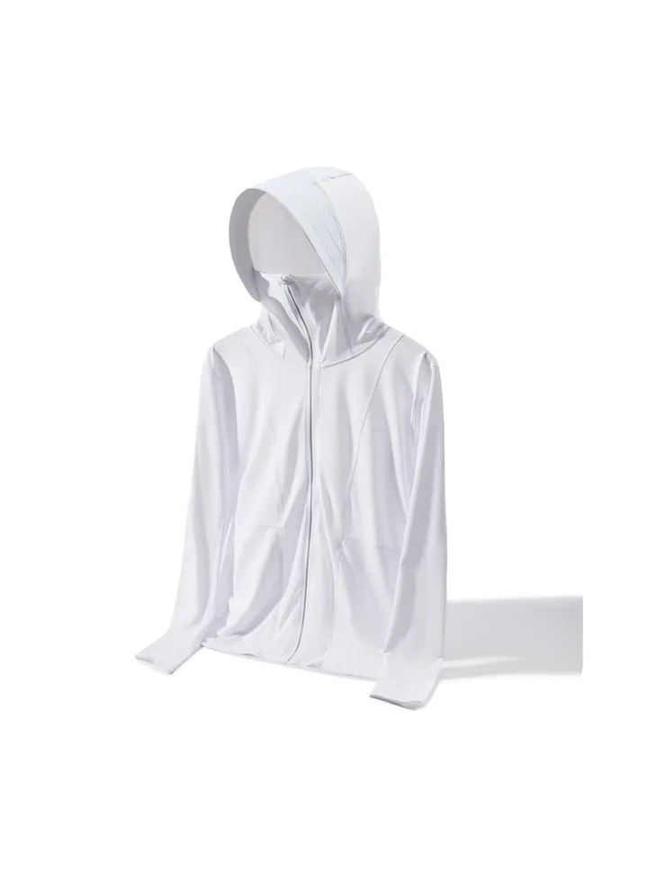 Men'sHigh Elastic Breathable UV Resistant Sunscreen Clothing White
