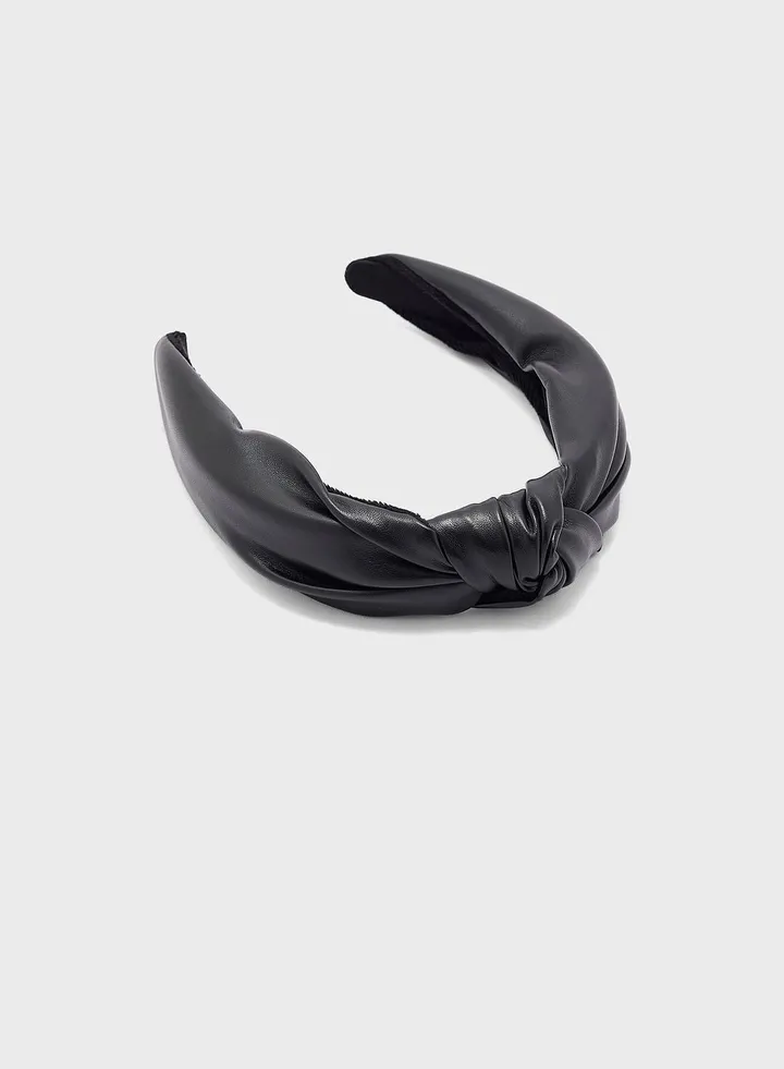 Faux Leather Knot Headband