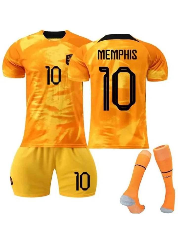 3-Piece Qatar Soccer Jersey Brazil's Main Size 4 Nemal Children's Adult Away Soccer Jersey