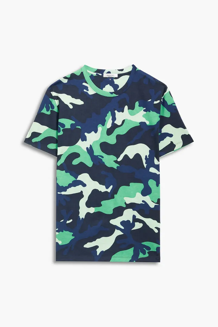 Rockstud camouflage cotton-jersey T-shirt