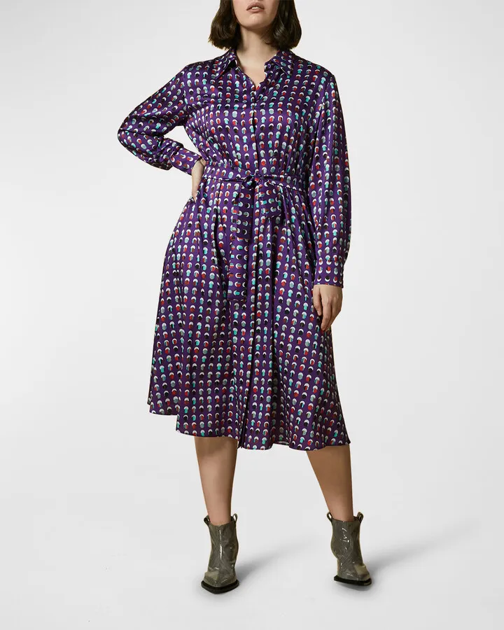 Plus Size Dovizia Printed Twill Shirtdress