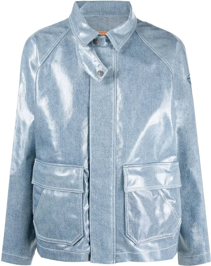 High-Shine Finish Denim Jacket