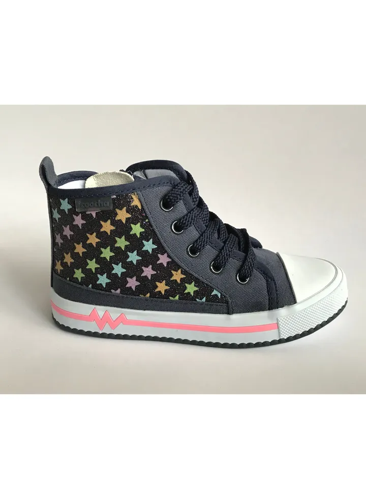 Flat Fashion Sneakers Comfort Easy Fitting Kids Shoes For Girl Navy