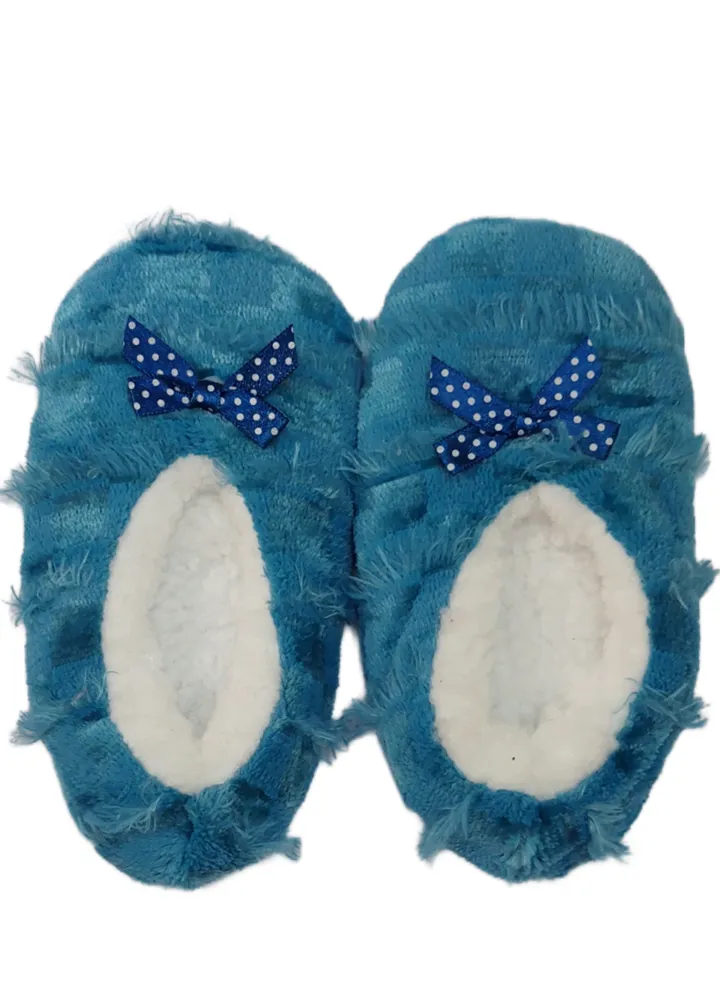 Kids unisex Winter fur baded laklok indoor shoes